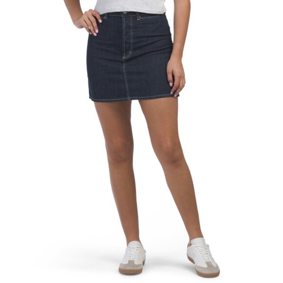 ROLLAS Dark Denim A-line Alice Denim Mini Skirt - Picture 1 of 2